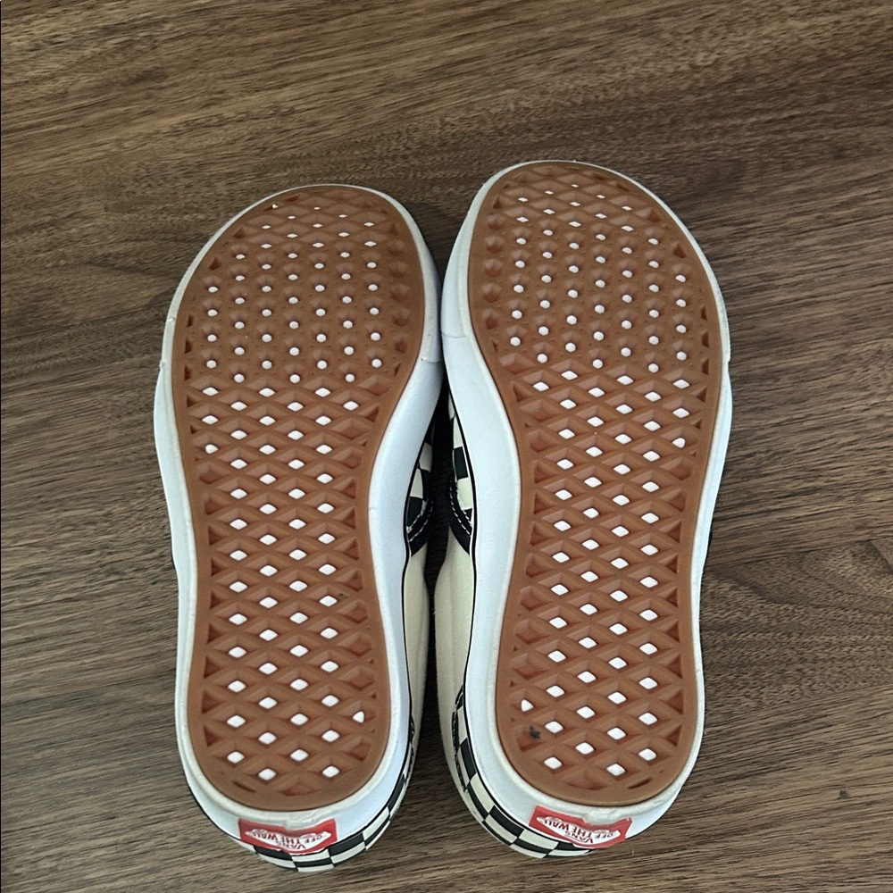 Vans Black and White Checkered Slip-On Sneakers - Picture 3 of 3